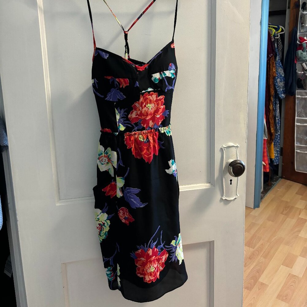 American Eagle Black Floral Sundress